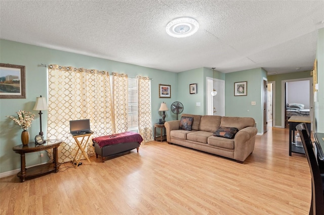 9171 Horizon Dr, Spring Hill, FL 34608 - living room featuring light wood-style flooring and a textured ceiling