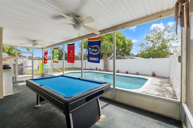 9171 Horizon Dr, Spring Hill, FL 34608 - rec room with ceiling fan and healthy amount of natural light