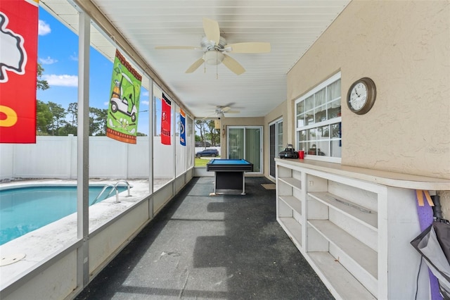 9171 Horizon Dr, Spring Hill, FL 34608 - sunroom / solarium with a ceiling fan