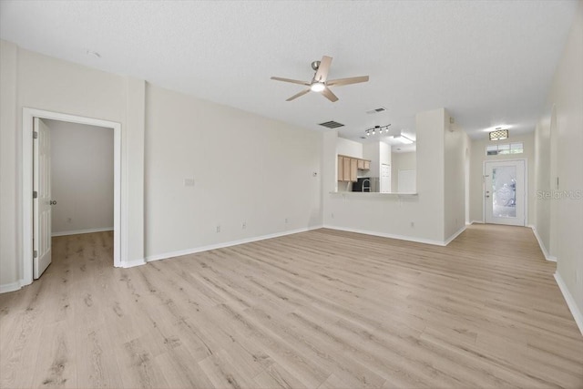 1760 Mountclair Ct, Mount Dora, FL 32757 - unfurnished living room featuring light wood-style floors and a ceiling fan