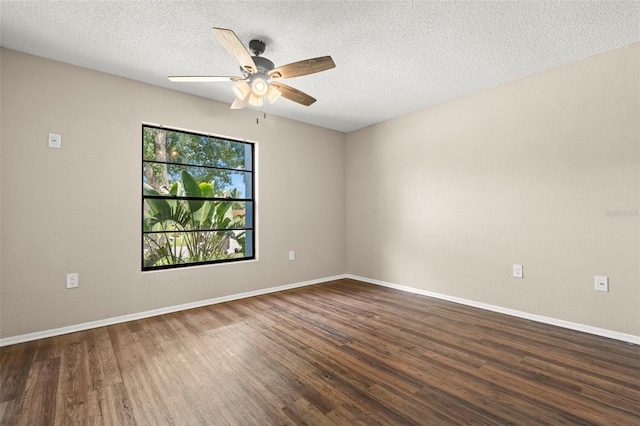 1421 Vinetree Dr, Brandon, FL 33510 - empty room with a ceiling fan, dark wood-style floors, and a textured ceiling