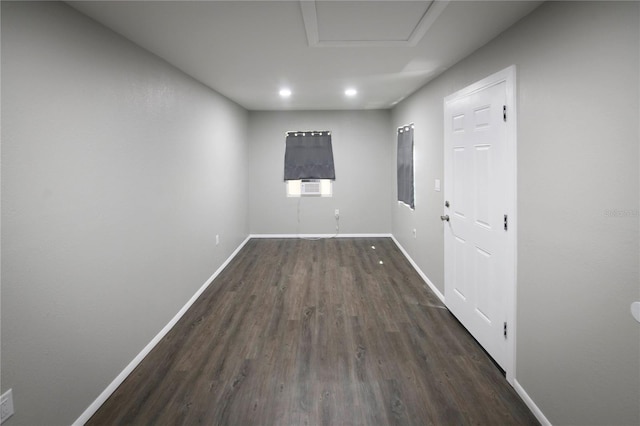 5018 Pine St, Seffner, FL 33584 - empty room featuring wood finished floors, recessed lighting, attic access, and cooling unit
