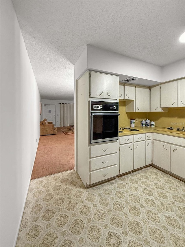 2460 Persian Dr Unit 44, Clearwater, FL 33763 - kitchen featuring black oven, a textured ceiling, light countertops, and electric cooktop