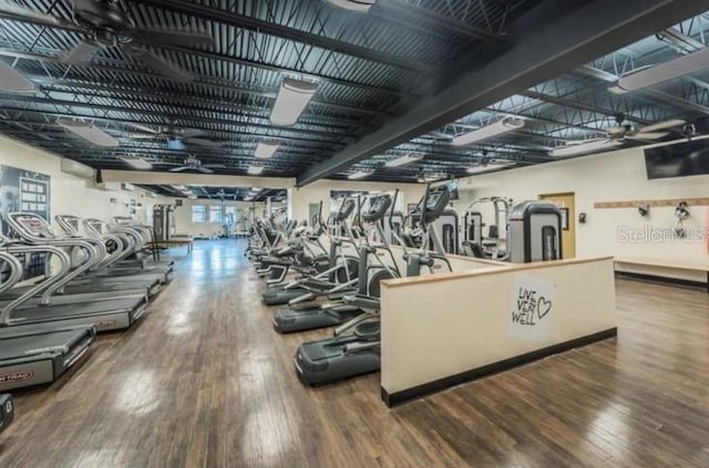 2460 Persian Dr Unit 44, Clearwater, FL 33763 - gym with wood finished floors