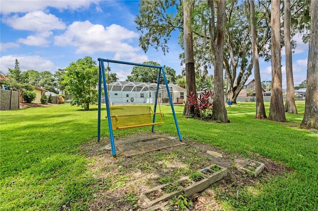 210 Lake Hobbs Rd, Lutz, FL 33548 - view of playground featuring a lawn