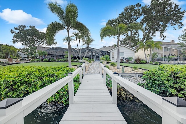 6605 Seabird Way, Apollo Beach, FL 33572 - dock with a residential view
