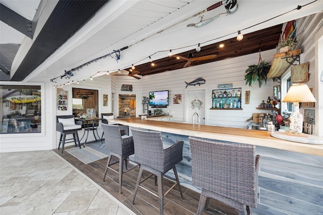 6605 Seabird Way, Apollo Beach, FL 33572 - bar featuring wood walls