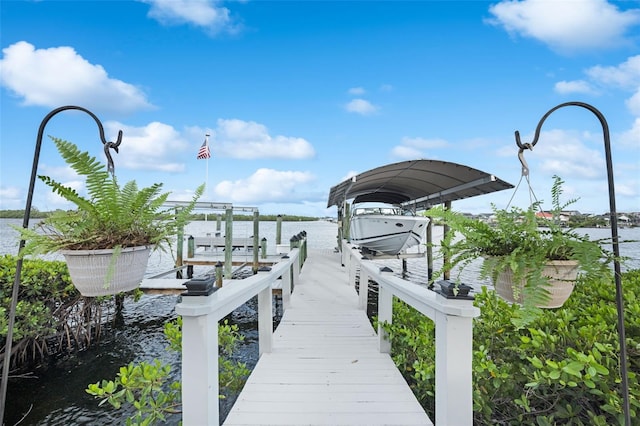 6605 Seabird Way, Apollo Beach, FL 33572 - dock area featuring boat lift and a water view