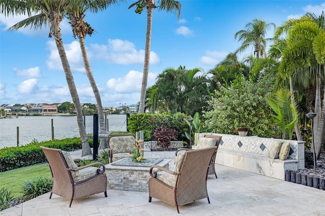 6605 Seabird Way, Apollo Beach, FL 33572 - view of patio / terrace with a water view