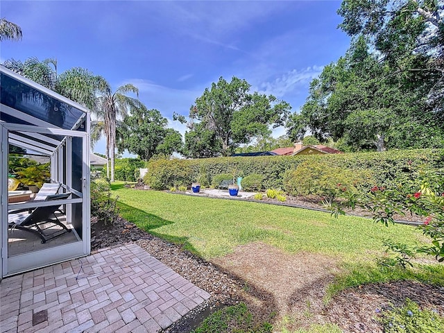 1358 Forestedge Blvd, Oldsmar, FL 34677 - view of grassy yard with a patio