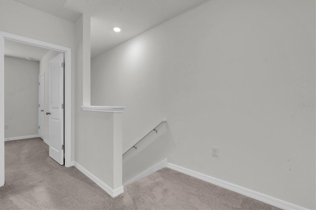 33036 Frosted Clover Way, Wesley Chapel, FL 33545 - corridor with an upstairs landing, carpet flooring, and recessed lighting