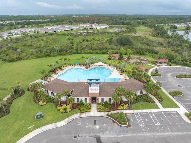 33036 Frosted Clover Way, Wesley Chapel, FL 33545 - bird's eye view of a large body of water and a pool area