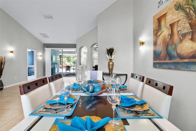 317 Royal Bonnet Dr, Apollo Beach, FL 33572 - tiled dining space featuring arched walkways
