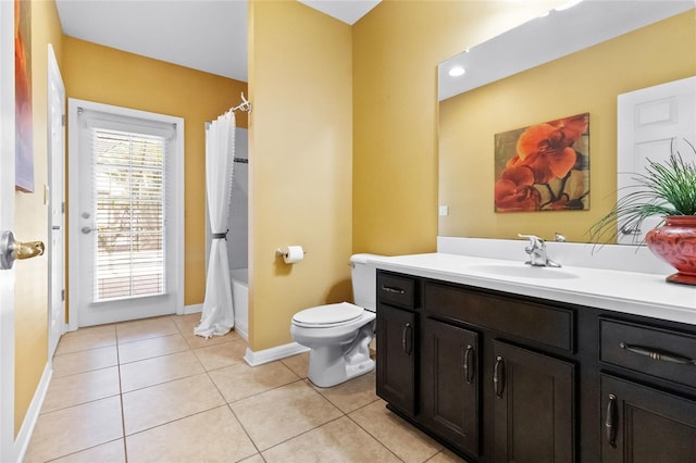 317 Royal Bonnet Dr, Apollo Beach, FL 33572 - bathroom with vanity, tile patterned flooring, and shower / tub combo