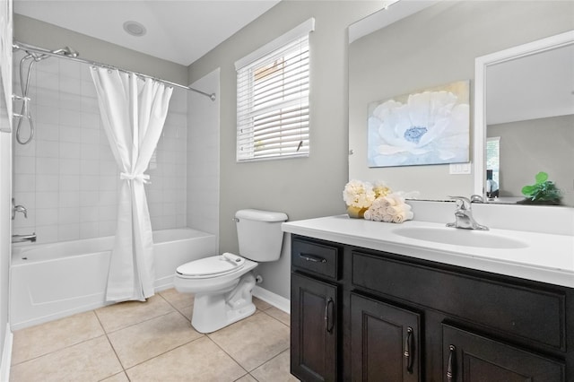 317 Royal Bonnet Dr, Apollo Beach, FL 33572 - full bathroom with shower / bath combo, vanity, and tile patterned floors