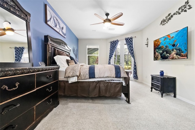 317 Royal Bonnet Dr, Apollo Beach, FL 33572 - bedroom featuring light colored carpet and ceiling fan