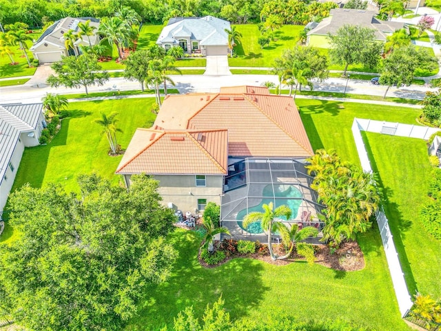 317 Royal Bonnet Dr, Apollo Beach, FL 33572 - aerial view of residential area featuring a pool area