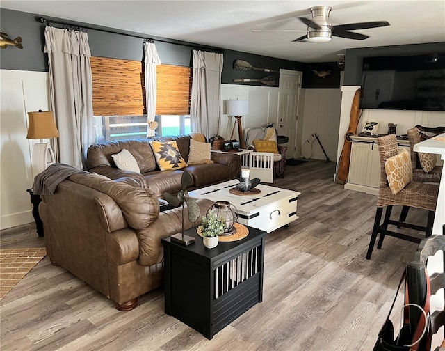 4119 Chambers St, Lake Wales, FL 33898 - living area with ceiling fan and wood finished floors