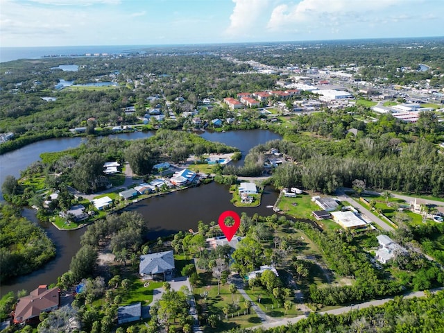 4915 S Rd, New Port Richey, FL 34652 - aerial overview of property's location with a nearby body of water and nearby suburban area