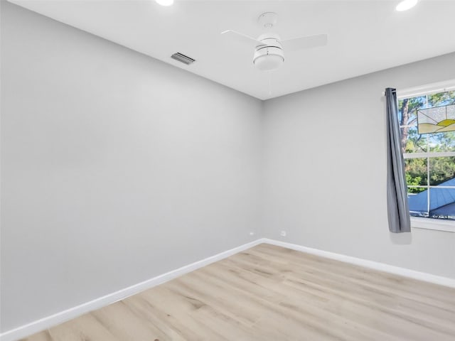 4915 S Rd, New Port Richey, FL 34652 - spare room with light wood-type flooring, recessed lighting, and ceiling fan