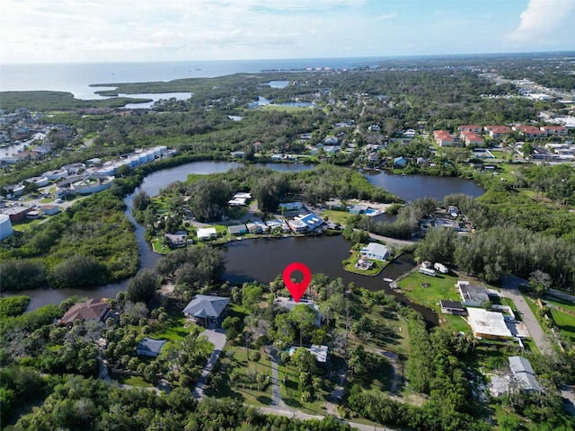 4915 S Rd, New Port Richey, FL 34652 - aerial view of property's location with a nearby body of water and nearby suburban area
