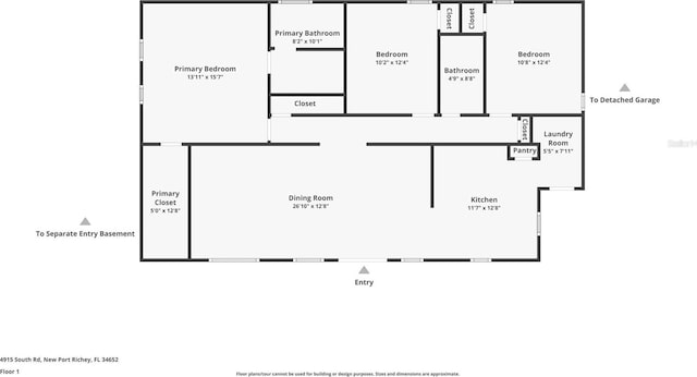4915 S Rd, New Port Richey, FL 34652 - view of property floor plan