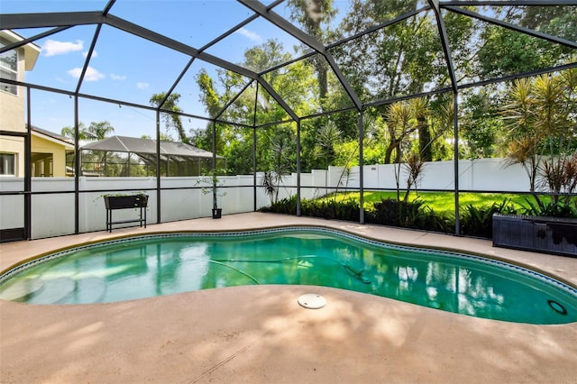 2009 Raven Manor Dr, Dover, FL 33527 - view of pool with a fenced backyard, a patio, and a lanai