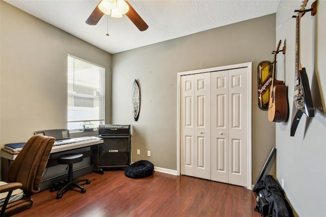 2009 Raven Manor Dr, Dover, FL 33527 - home office featuring wood finished floors and a ceiling fan