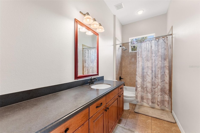 2702 Rogers Ranch Rd, Lithia, FL 33547 - bathroom with vanity, shower / tub combo, and tile patterned floors