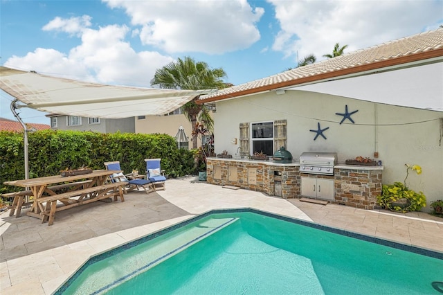 17001 NW 20th St, Pembroke Pines, FL 33028 - view of swimming pool featuring area for grilling and a patio area