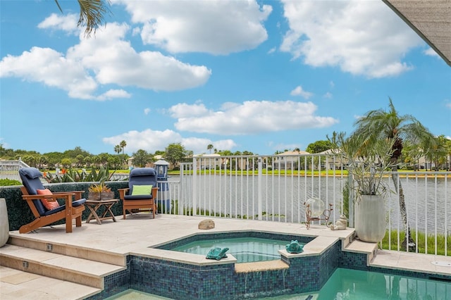 17001 NW 20th St, Pembroke Pines, FL 33028 - view of swimming pool featuring an in-ground hot tub and a water view
