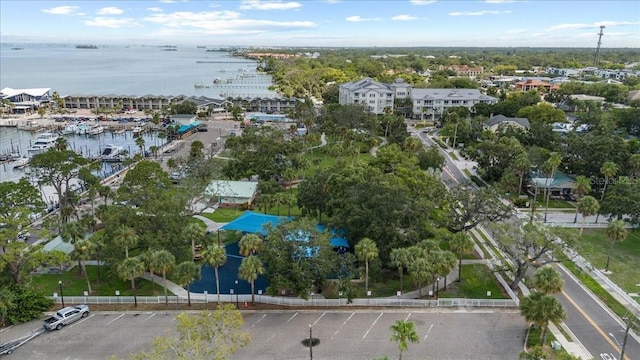 1222 Palm St, Clearwater, FL 33755 - aerial overview of property's location featuring a large body of water and numerous boat docks