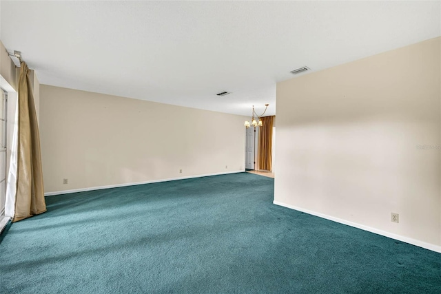 524 Garrard Dr, Temple Terrace, FL 33617 - carpeted empty room featuring a chandelier and baseboards