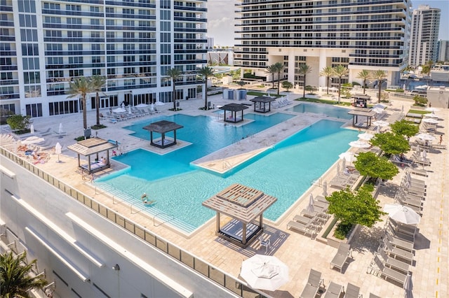 1850 S Ocean Dr Unit 1904, Hallandale Beach, FL 33009 - community pool with a view of city and a patio area