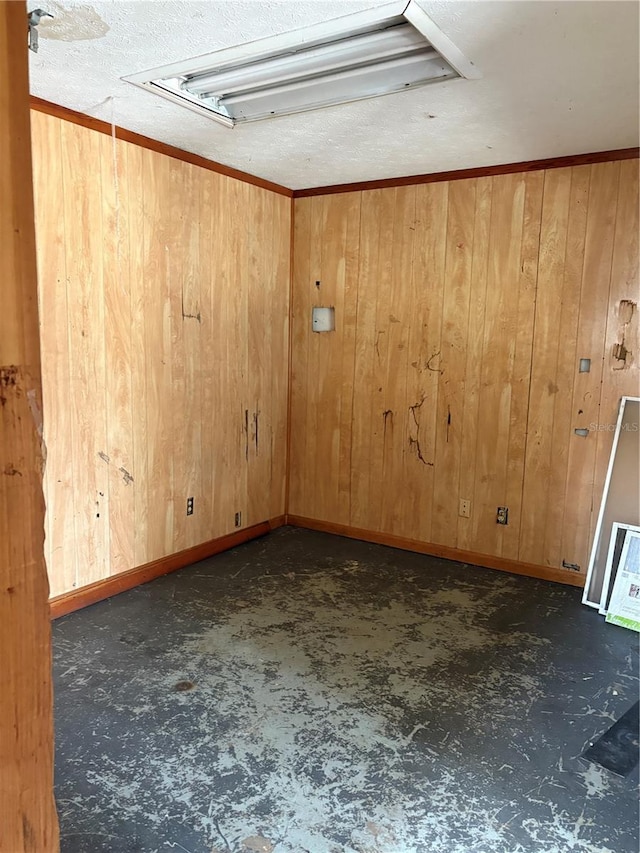1214 Mitchell St, Brandon, FL 33511 - empty room featuring wood walls and attic access