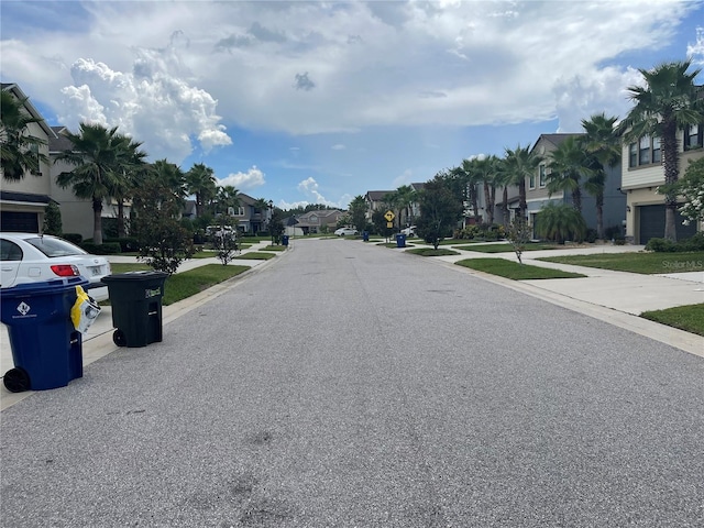 1596 Ludington Ave, Wesley Chapel, FL 33543 - view of asphalt street with a residential view, sidewalks, and curbs