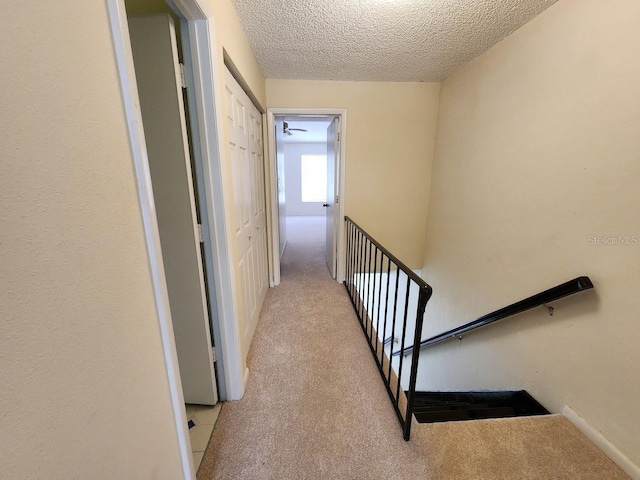 6620 121st Ave Unit 1, Largo, FL 33773 - staircase with carpet and a textured ceiling
