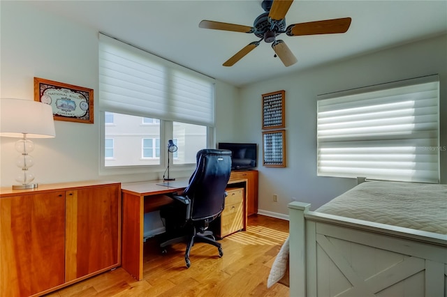 6105 Bahia Del Mar Cir Unit 388, Saint Petersburg, FL 33715 - office with light wood-style floors and ceiling fan