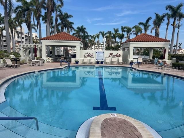 6105 Bahia Del Mar Cir Unit 388, Saint Petersburg, FL 33715 - community pool with a gazebo and a patio