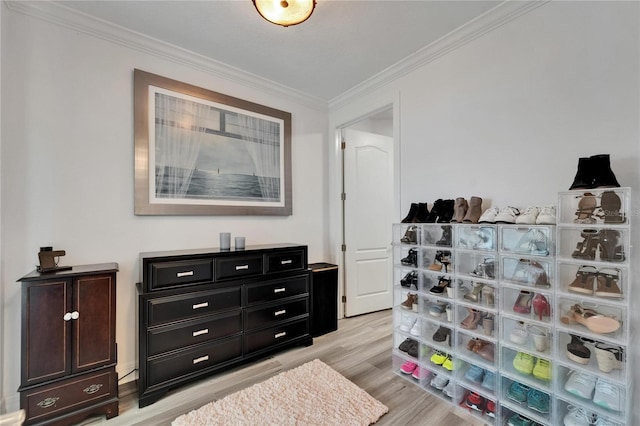 6412 Mayra Shores Ln, Apollo Beach, FL 33572 - sitting room with ornamental molding and light wood finished floors