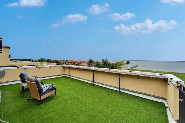 6412 Mayra Shores Ln, Apollo Beach, FL 33572 - view of yard featuring a water view and a balcony