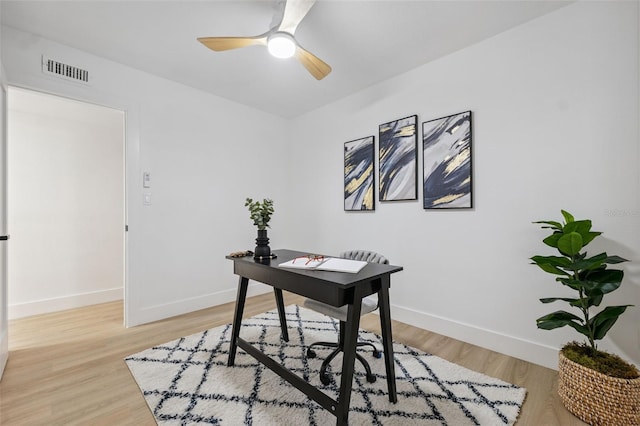 8256 Lark St, Seminole, FL 33777 - office featuring ceiling fan and light wood-type flooring