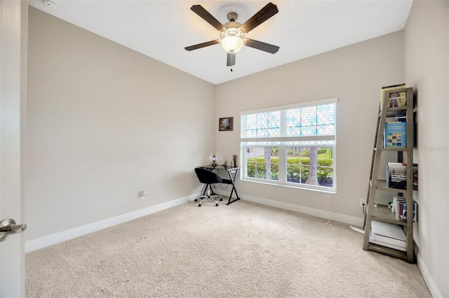 18125 Roseate Dr, Lutz, FL 33558 - sitting room with carpet floors and ceiling fan