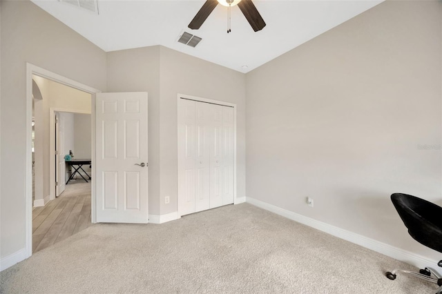 18125 Roseate Dr, Lutz, FL 33558 - unfurnished office featuring light colored carpet and ceiling fan