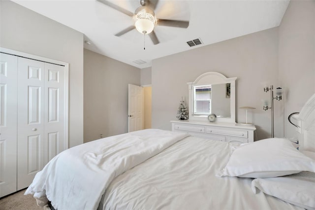 18125 Roseate Dr, Lutz, FL 33558 - bedroom featuring a closet and ceiling fan