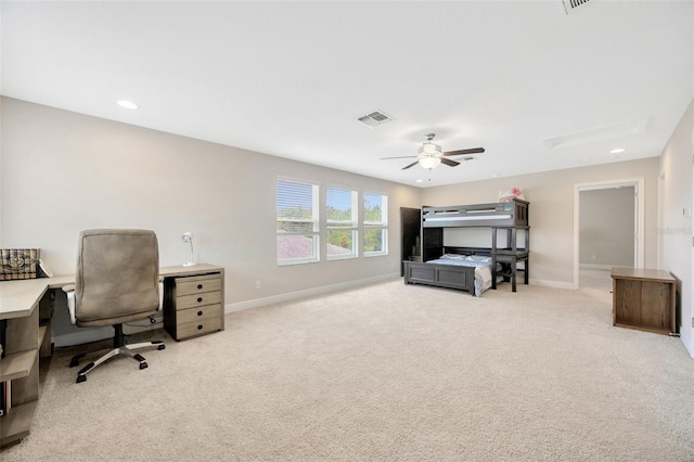 18125 Roseate Dr, Lutz, FL 33558 - office with carpet, ceiling fan, and recessed lighting