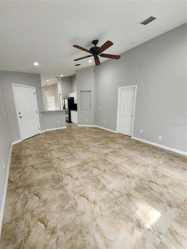 3407 E Comanche Ave, Tampa, FL 33610 - unfurnished living room featuring recessed lighting and ceiling fan