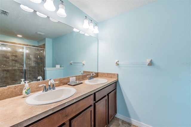 12039 Greengate Dr, Hudson, FL 34669 - full bath with double vanity and a shower stall