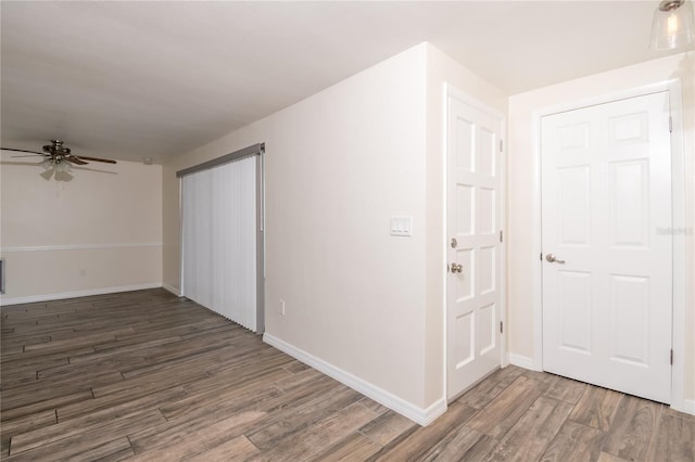 3406 Rock Royal Dr, Holiday, FL 34691 - spare room with wood finished floors and a ceiling fan