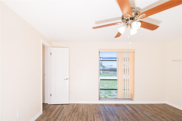 3406 Rock Royal Dr, Holiday, FL 34691 - empty room with wood finished floors and a ceiling fan